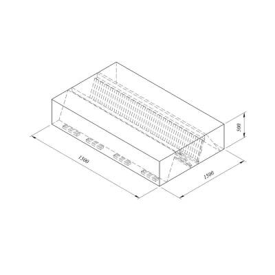 Öztiryakiler Kutu Tipi Çift Cidarlı Filtreli Orta Tip Davlumbaz 150x150 Cm - 1