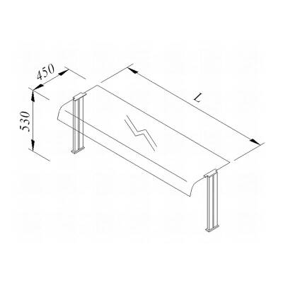 Öztiryakiler Servis Rafı Bombe Camlı 120x30 cm - 1