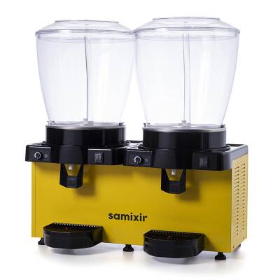 Samixir SS44 Panaromik Analog Twin Soğuk İçecek Dispenseri, 22+22 L, Fıskiyeli, Sarı - 2