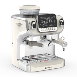 Vosco VST-520EC Öğütücülü Barista Espresso Kahve Makinesi, 1 Gruplu, Beyaz - 1